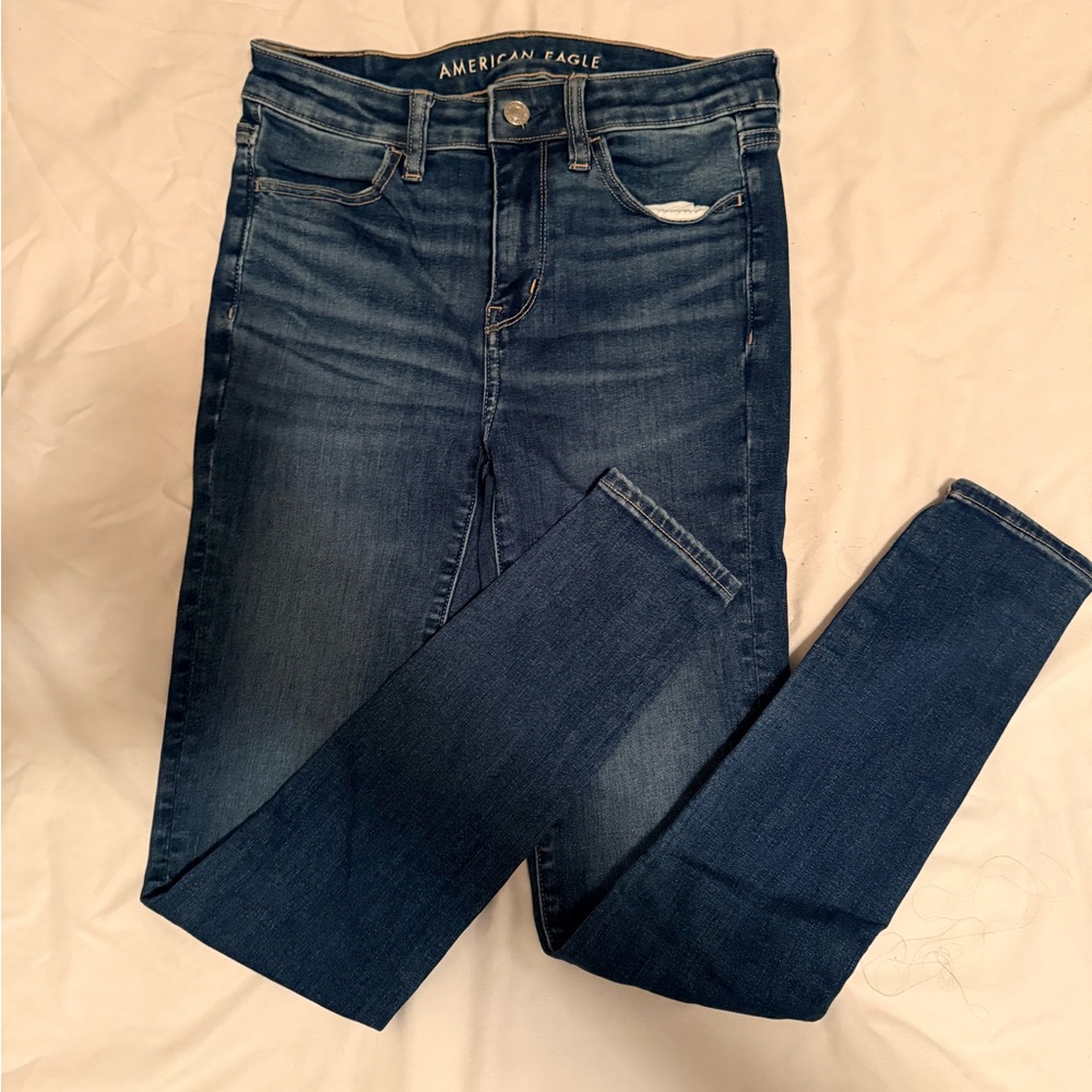 American Eagle Outfitters Women's Dark Blue Skinny Jeans